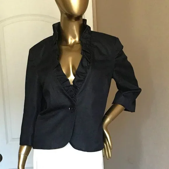 WILLI SMITH Ruffle Collar Swing Blazer / Jacket NEW! - Picture 2 of 11